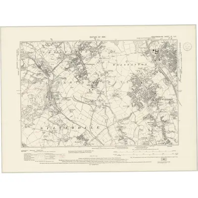 1922 Map of Staffordshire XI.SE, 1937 Print