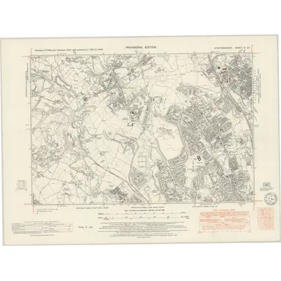 1937 Map of Staffordshire XI.SE, 1951 Print