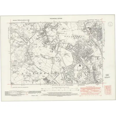 1938 Map of Staffordshire XI.SE, 1947 Print