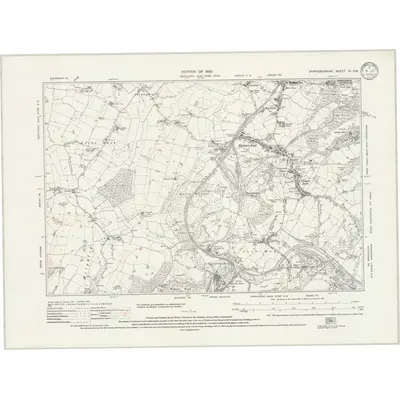 1922 Map of Staffordshire XI.SW, 1925 Print