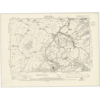 1922 Map of Staffordshire XI.SW, 1937 Print