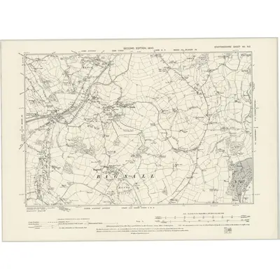 1898 Map of Staffordshire XII.NE, 1900 Print