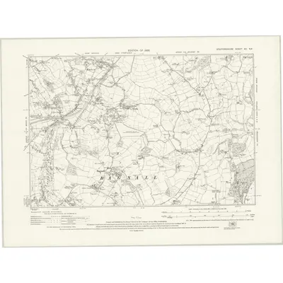 1922 Map of Staffordshire XII.NE, 1925 Print