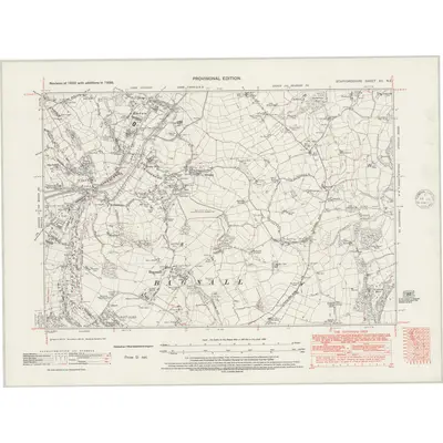 1938 Map of Staffordshire XII.NE, 1947 Print