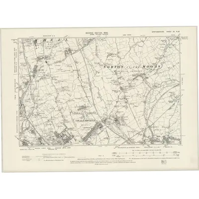 1898 Map of Staffordshire XII.NW, 1900 Print