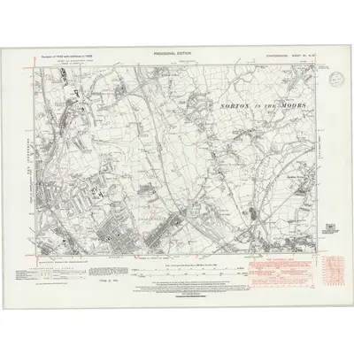 1938 Map of Staffordshire XII.NW, 1947 Print