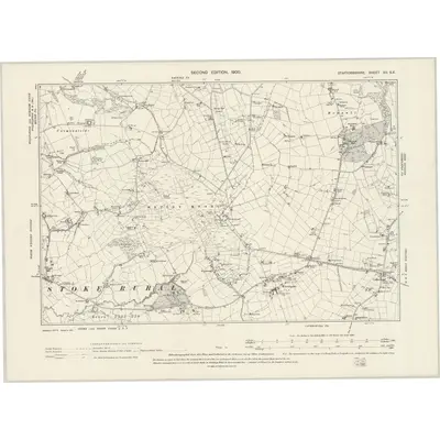 1898 Map of Staffordshire XII.SE, 1900 Print