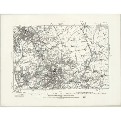 1866 Map of Staffordshire XII.SW, 1889 Print