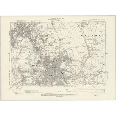 1898 Map of Staffordshire XII.SW, 1900 Print