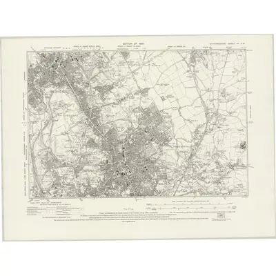1922 Map of Staffordshire XII.SW, 1926 Print