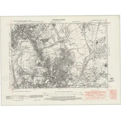 1938 Map of Staffordshire XII.SW, 1947 Print