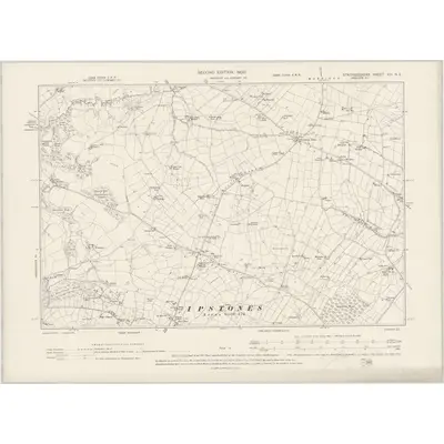 1898 Map of Staffordshire XIII.NE, 1900 Print