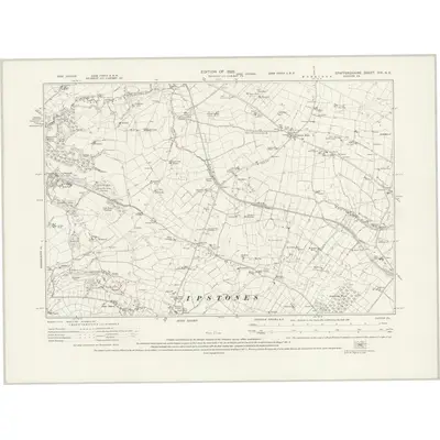 1922 Map of Staffordshire XIII.NE, 1925 Print