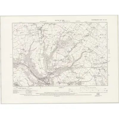 1922 Map of Staffordshire XIII.SE, 1925 Print