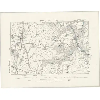 1879 Map of Staffordshire XIII.SW, 1888 Print