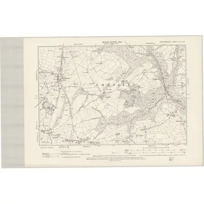1898 Map of Staffordshire XIII.SW, 1900 Print