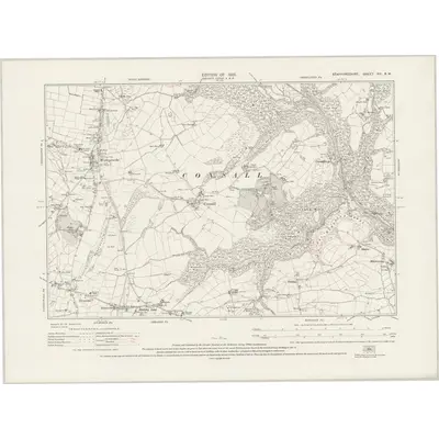 1922 Map of Staffordshire XIII.SW, 1925 Print