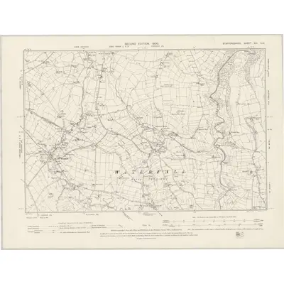 1898 Map of Staffordshire XIV.NW, 1900 Print