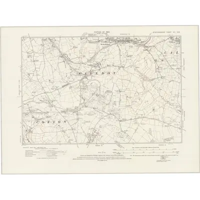 1920 Map of Staffordshire XIV.SW, 1924 Print