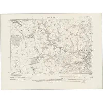 1922 Map of Staffordshire XIX.NE, 1925 Print