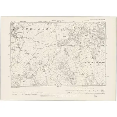 1898 Map of Staffordshire XIX.SE, 1900 Print