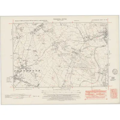 1937 Map of Staffordshire XIX.SW, 1951 Print