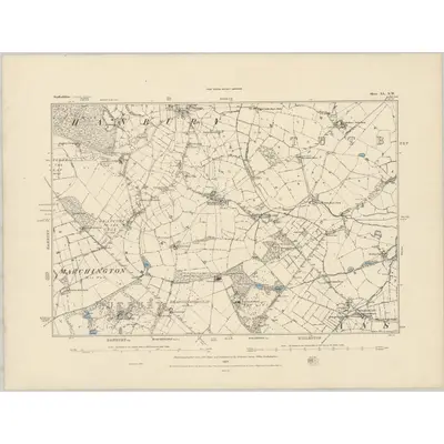 1882 Map of Staffordshire XL.NW, 1884 Print