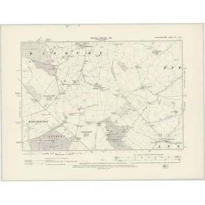 1900 Map of Staffordshire XL.NW, 1901 Print