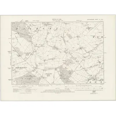 1920 Map of Staffordshire XL.NW, 1924 Print