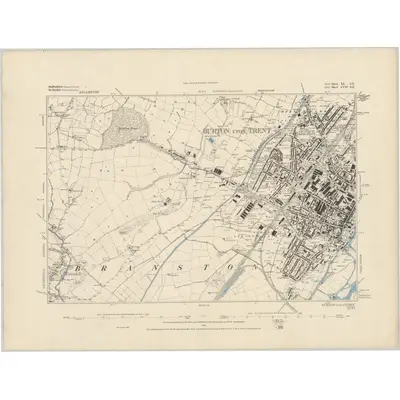 1882 Map of Staffordshire XL.SE, 1884 Print