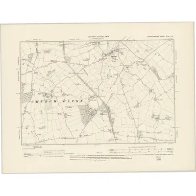 1900 Map of Staffordshire XLIII.SE, 1903 Print