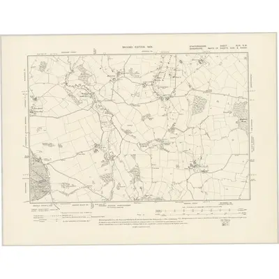 1900 Map of Staffordshire XLIII.SW, 1903 Print