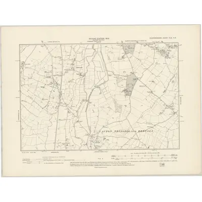 1900 Map of Staffordshire XLIV.NE, 1902 Print