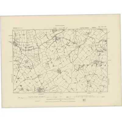 1881 Map of Staffordshire XLIV.NW, 1885 Print