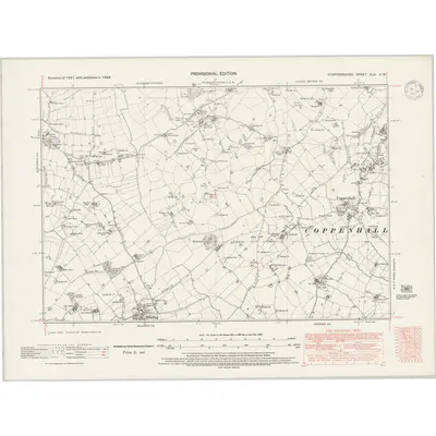 1938 Map of Staffordshire XLIV.NW, 1947 Print