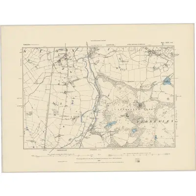 1880 Map of Staffordshire XLIV.SE, 1884 Print