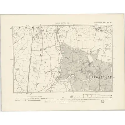 1900 Map of Staffordshire XLIV.SE, 1902 Print