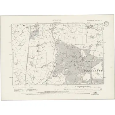 1921 Map of Staffordshire XLIV.SE, 1924 Print