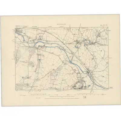 1881 Map of Staffordshire XLV.NE, 1885 Print