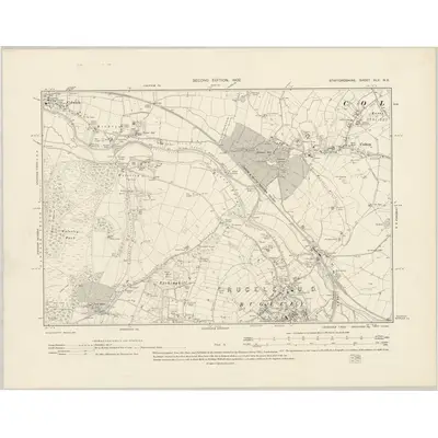 1900 Map of Staffordshire XLV.NE, 1902 Print