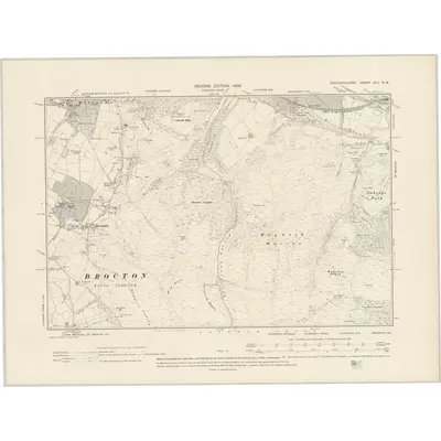 1900 Map of Staffordshire XLV.NW, 1902 Print