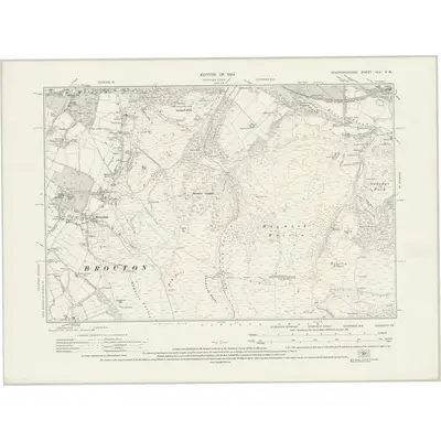 1921 Map of Staffordshire XLV.NW, 1924 Print