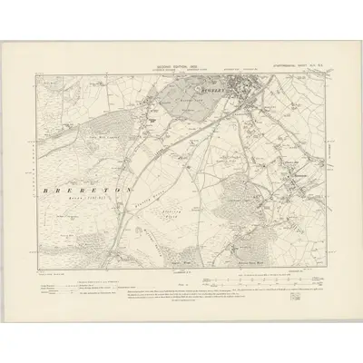1900 Map of Staffordshire XLV.SE, 1902 Print