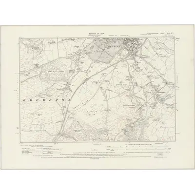 1921 Map of Staffordshire XLV.SE, 1924 Print