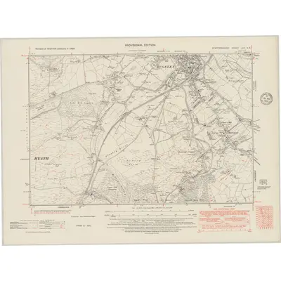1938 Map of Staffordshire XLV.SE, 1948 Print