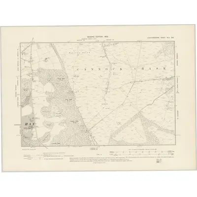 1900 Map of Staffordshire XLV.SW, 1902 Print
