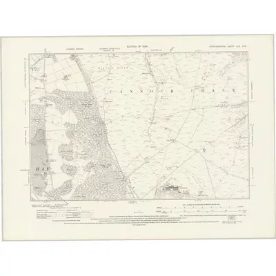 1921 Map of Staffordshire XLV.SW, 1924 Print