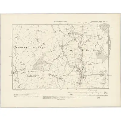 1900 Map of Staffordshire XLVI.NE, 1902 Print