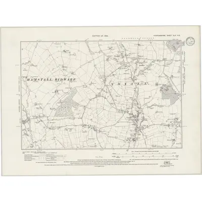 1921 Map of Staffordshire XLVI.NE, 1924 Print
