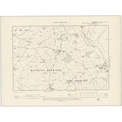 1900 Map of Staffordshire XLVI.NW, 1902 Print